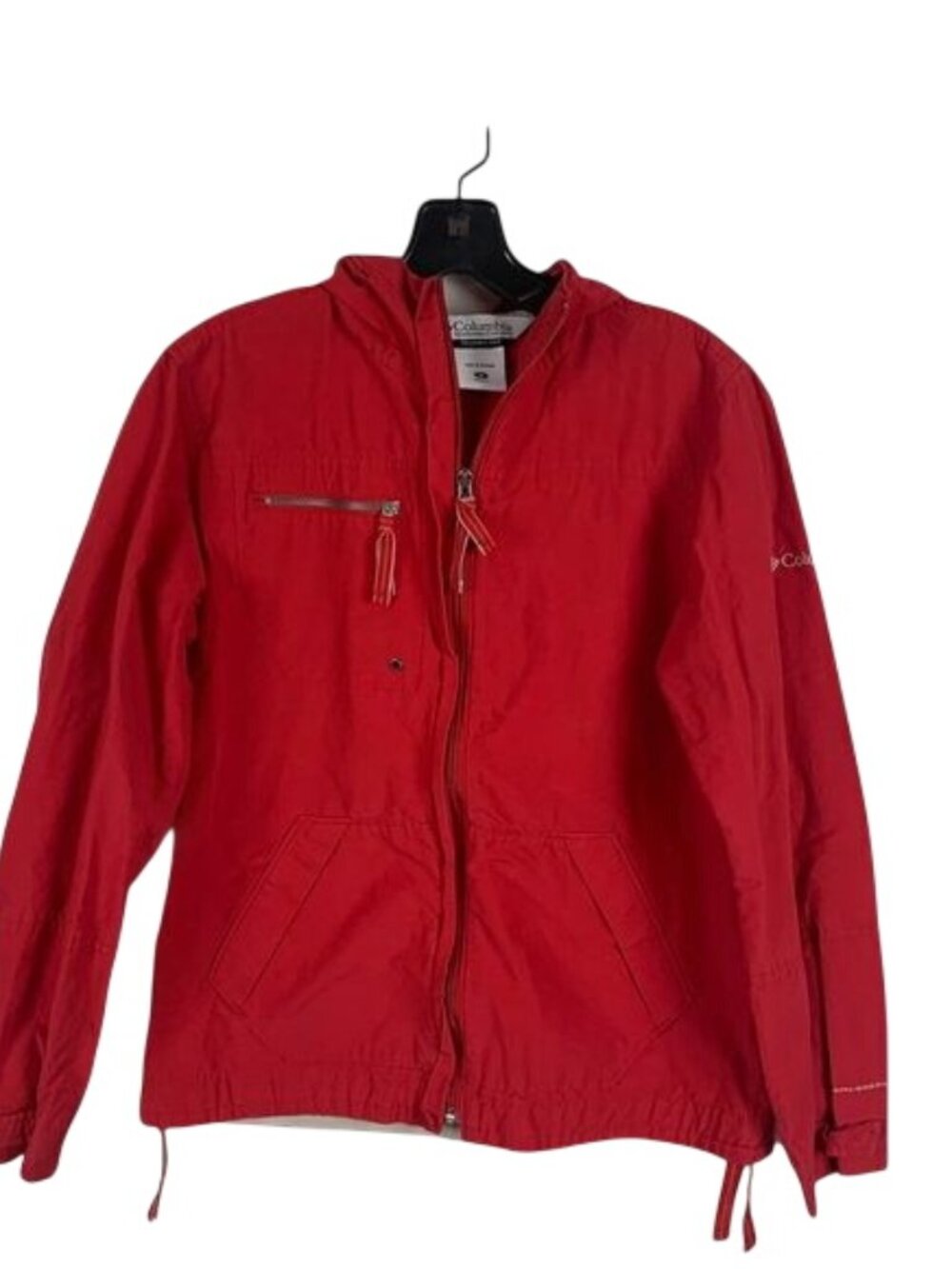 Vintage Columbia Red Zip Up Utility Jacket Womens Size Small
